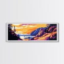 Coastal, Trail, Sunset, Framed Canvas Print, Nature Lover's Wall Art, Adventure Decor, Vibrant Landscape, Hiking Inspired Art, Cabin Art