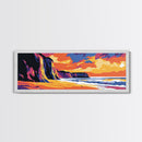 Ocean Sunset, Coastal Serenity, Beach House Art, Seascape Painting, Nature Wall Decor, Framed Canvas Print, Living Room Wall Art