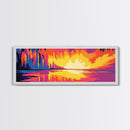 Waterfall Glow, Sunset Reflection, Mystical Art, Canvas Print, Dreamy Landscape, Ethereal Decor, Bedroom Wall Art, Boho Aesthetic