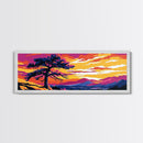 Lone Tree Art, Sunset Landscape, Nature Wall Decor, Mountain View, Rustic Home Art, Southwest Aesthetic, Large Wall Art, Canvas Print