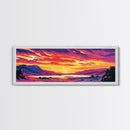 Scenic Lake Art, Sunset Painting, Vibrant Nature Scene, Rustic Wilderness Wall Art, Cozy Cabin Decor, Colorful Mountain Art, Canvas Print