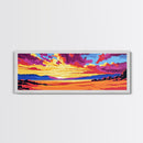 Sunset River Scene, Golden Hour Painting, Colorful Landscape, Cozy Nature Decor, Serene Wilderness Art, Rustic Cabin Accent, Canvas Print