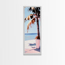Palm Tree, Tropical, Beachy, Canvas Print, Summer Vibes Wall Art, Coastal Decor, Relaxing Seaside Painting, Minimalist Aesthetic