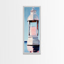 Lantern Glow, Nautical Artwork, Cozy Ambiance, Minimalist Coastal, Canvas Print, Beach House Wall Art, Warm Aesthetic, Living Room Decor