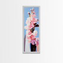 Pink Flowers, Botanical, Blooming Art, Nature Wall Art, Feminine Decor, Modern Floral Painting, Bedroom Aesthetic, Canvas Print