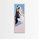 Mountain Modern Landscape, Snowy Peak, Framed Canvas Print, Contemporary Wall Art, Living Room Wall Art, Elegant Fine Art