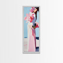 Floral Vase, Pink Magnolia, Modern Impressionist, Canvas Print, Botanical Wall Art, Elegant Decor, Bedroom Art, Feminine Aesthetic