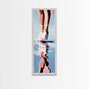 Ballet Feet, Water Reflection, Framed Canvas Print, Elegant Dance Art, Feminine Bedroom Decor, Pastel Aesthetic, Minimalist Wall Art