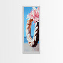 Floral Wreath, Boho Chic Art, Soft Pastel Flowers, Feminine Wall Decor, Spring Inspired Painting, Bedroom Framed Canvas Print