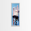 Dock Reflection, Nautical Decor, Seaside Wall Art, Canvas Print, Minimalist Art, Coastal Aesthetic, Blue Wall Art, Modern Home Decor