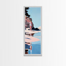 Ocean Reflection, Calm Waters, Coastal Wanderer, Framed Canvas Print, Minimalist Beach Art, Relaxing Home Decor, Bedroom Wall Art