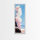 Coastal Clouds, Sunset Bliss, Ocean Horizon, Canvas Print, Beach Home Decor, Minimalist Wall Art, Seascape Aesthetic, Living Space Art