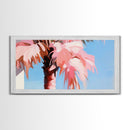 Palm Elegance, Tropical Breeze, Soft Pink Sky, Canvas Print, Coastal Wall Art, Boho Aesthetic, Summer Vibes, Bedroom or Office Decor