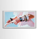 Modern Fashion, Bold Jewelry, Chic Art, Framed Canvas Print, Contemporary Wall Art, Feminine Decor, Minimalist Aesthetic, Bedroom Art