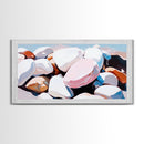 Smooth Stones, Pebble Beach, Coastal Art, Framed Canvas Print, Neutral Home Decor, Minimalist Style, Nature Inspired, Spa Wall Art