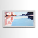 Reflections, Tranquil Beach Art, Ocean Wall Decor, Framed Canvas Print, Serene Coastal Painting, Pastel Seascape, Relaxing Artwork