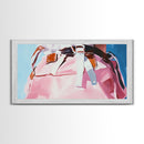Western Outfit, Cowgirl Fashion Art, Rustic Ranch Decor, Soft Pastel Tones, Modern Minimalist Painting, Aesthetic Room Art, Framed Canvas Print