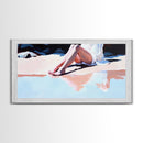 Beach Serenity, Relaxing Vacation Art, Coastal Aesthetic, Soft Summer Colors, Ocean Inspired, Framed Canvas Print, Modern Wall Decor