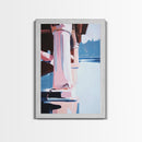 Bridge Reflection, Water Landscape, Framed Canvas Print, Tranquil Wall Art, Modern Minimalist Painting, Calm Home Aesthetic, Neutral Decor
