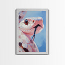 Pink Snake, Wildlife Portrait, Exotic Reptile, Framed Canvas Print, Animal Lover Wall Art, Unique Home Decor, Nature Inspired Art