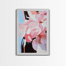 Floral Beauty, Romantic Blooms, Soft Pink Aesthetic, Feminine Wall Art, Elegant Pastel Decor, Framed Canvas Print, Living Room