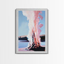 Smoky Bonfire, Abstract Fall Art, Cozy Landscape Painting, Framed Canvas Print, Cabin Wall Art, Autumn Home Decor, Living Room Artwork