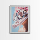 Floral Diver, Surreal Art, Feminine Ocean Wall Art, Beach House Decor, Dreamy Coastal Aesthetic, Pastel Tones, Canvas Print
