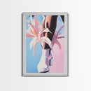 Female, Floral Cowboy Style, Western Chic Decor, Trendy Aesthetic Art, Fashionable Wall Art, Pink Pastel Tones, Canvas Print