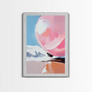 Pink Sphere, Surreal Art, Framed Canvas Print, Abstract Minimalist Decor, Dreamy Pastel Wall Art, Modern Home Design, Gallery Artwork