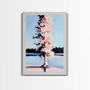 Winter Tree, Snowy Landscape, Serene Nature Scene, Scandinavian Minimalist, Peaceful Wall Art, Canvas Print, Framed Canvas Print