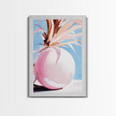 Desert, Palm Tree, Abstract, Framed Canvas Print, Earthy Tones Wall Art, Modern Southwest Decor, Stylish Living Room Art, Trendy Design