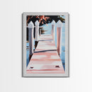 Serene Dock, Waterside Retreat, Nautical Art, Coastal Living, Summer Wall Decor, Bedroom or Office Art, Framed Canvas Print