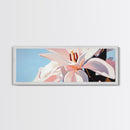 Blooming Lily, Floral, Nature, Framed Canvas Print, Botanical Wall Art, Pastel Home Decor, Feminine Aesthetic, Living Room Wall Art