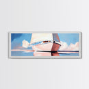 Sailboat Reflection, Nautical Wall Art, Ocean Lover Gift, Beach House Aesthetic, Framed Canvas Print, Coastal Living Room Decor