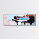Grand Piano, Music Lover Gift, Classical Music Art, Elegant Interior, Framed Canvas Print, Minimalist Home Office Decor