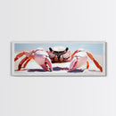Crab Art, Beach Wall Art, Coastal Decor, Nautical Painting, Ocean Animal Print, Pastel Tones, Living Room Art, Canvas Print