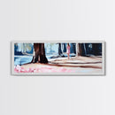 Forest Walk, Woman in Woods, Tranquil Landscape, Nature Escape, Romantic Art, Framed Canvas Print, Living Room Wall Art, Woodland Scene