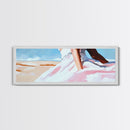 Desert Dress, Sunset Art, Pastel Landscape, Framed Canvas Print, Soft Aesthetic, Minimalist Wall Art, Elegant Home Decor, Bedroom Art