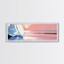 Blush Sky, Ocean Reflection, Pastel Landscape, Coastal Serenity, Canvas Print, Bedroom Wall Art, Modern Impressionist, Gift Idea