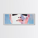 Abstract Mask Art, Portrait Painting, Soft Pastel Expression, Unique Wall Decor, Large Canvas Print, Minimalist Home Art, Boho Aesthetic