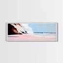 Sunset Cliffs, Ocean Mist, Coastal Landscape, Relaxing Wall Art, Beach Retreat, Soft Pastel Colors, Framed Canvas Print, Contemporary Style