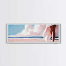 Sunset Glow, Pastel Sky, Tranquil Ocean, Soft Horizon, Canvas Print, Dreamy Beach Scene, Boho Aesthetic, Living Room Wall Art