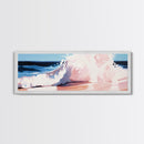 Ocean Wave, Coastal Splash, Beach House Wall Art, Framed Canvas Print, Serene Seascape, Blue Aesthetic, Nautical Home Decor
