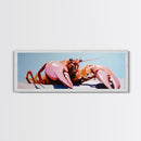 Lobster Illustration, Nautical Kitchen Art, Coastal Seafood Decor, Canvas Print, Rustic Beach House, Maritime Aesthetic, Dining Wall Art