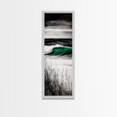 Ocean Wave, Emerald Green, Coastal Art, Framed Canvas Print, Beach House Decor, Nautical Wall Art, Surf Painting, Living Room Art