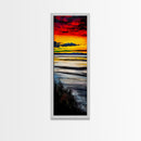 Vibrant Sunset, Coastal Scene, Ocean View, Canvas Print, Beach House Wall Art, Warm Tones, Living Room Decor, Abstract Nature Art