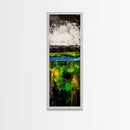 Abstract Landscape, Green Blue Art, Modern Wall Art, Framed Canvas Print, Office Decor, Large Artwork, Living Room Art, Minimalist Art