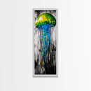 Jellyfish Art, Ocean Life, Colorful Abstract, Underwater Decor, Canvas Print, Modern Wall Art, Coastal Home, Living Room Art