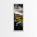 Autumn Fields, Dramatic Sky, Nature Landscape, Canvas Print, Scenic Wall Art, Rustic Home Decor, Warm Toned Painting, Living Room Art