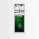 Abstract Ocean, Surreal Water, Green and Black, Framed Canvas Print, Coastal Minimalist Art, Modern Beach Wall Decor, Office Art